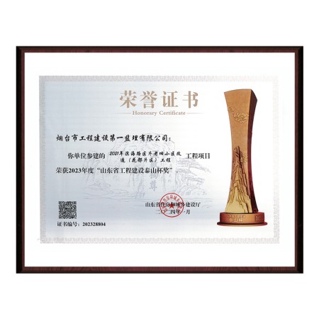 “2021年滨海路区片老旧小区改造（花都片区）”2023年山东省工程建设泰山杯奖