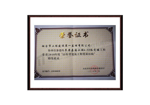 2018年山东省优质工程——苹果嘉园