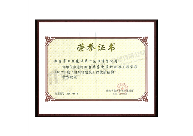 华东电子科技楼-2017年度山东省建筑工程优质结构