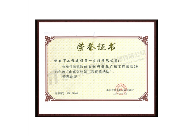 利群国际广场-2017年度山东省建筑工程优质结构